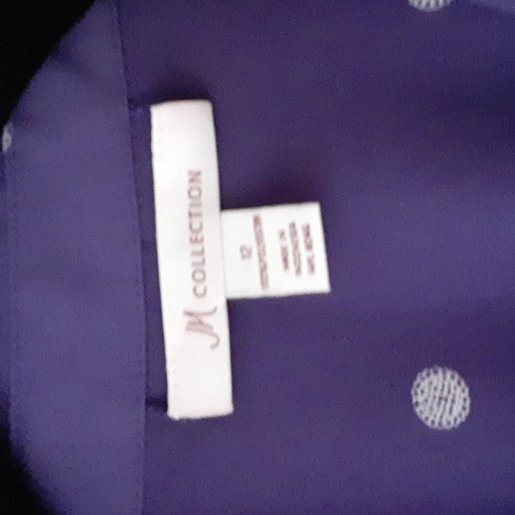 Pretty Royal Purple w/ White Pokdots Blouse & Solid Tank Size 12 - Picture 4 of 7